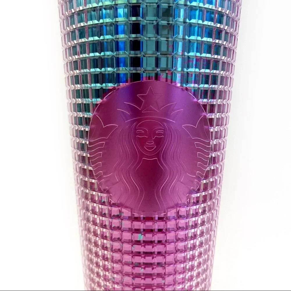 Starbucks Tumbler Disco Studded Travel Cup Pink Light Blue Venti 24 fl oz Gift